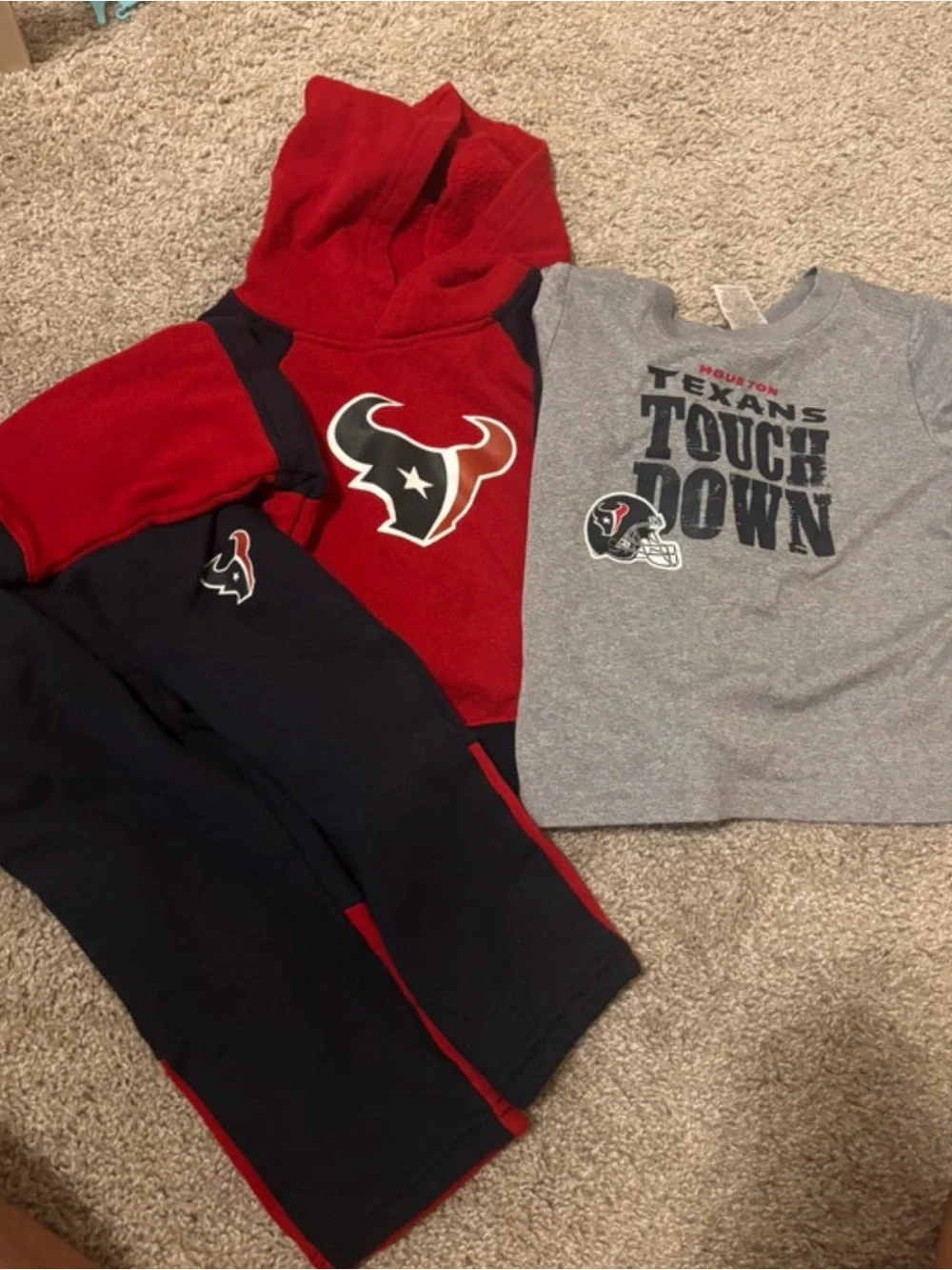 NFL Kids Matching Set Houston Texans Red Black Gray